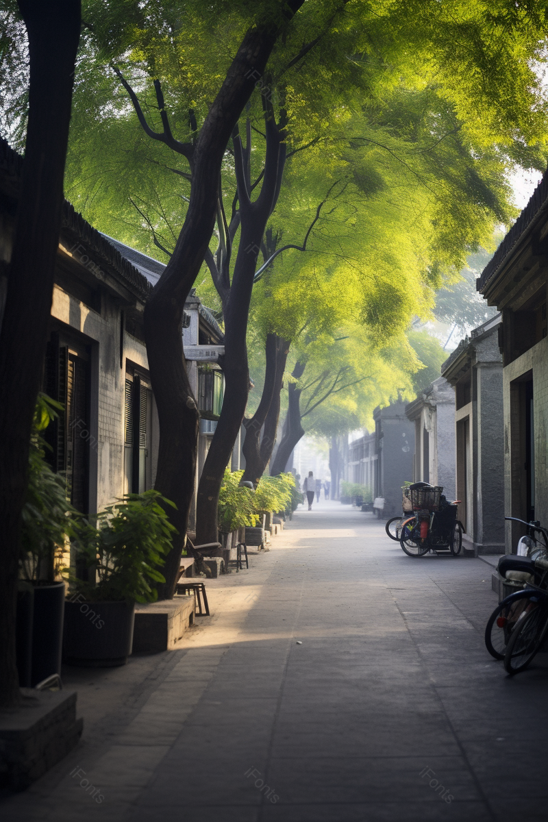 阳光下干净整洁的胡同路面历史痕迹,高清,摄影图,摄影图片,图片大全,摄影图免费下载